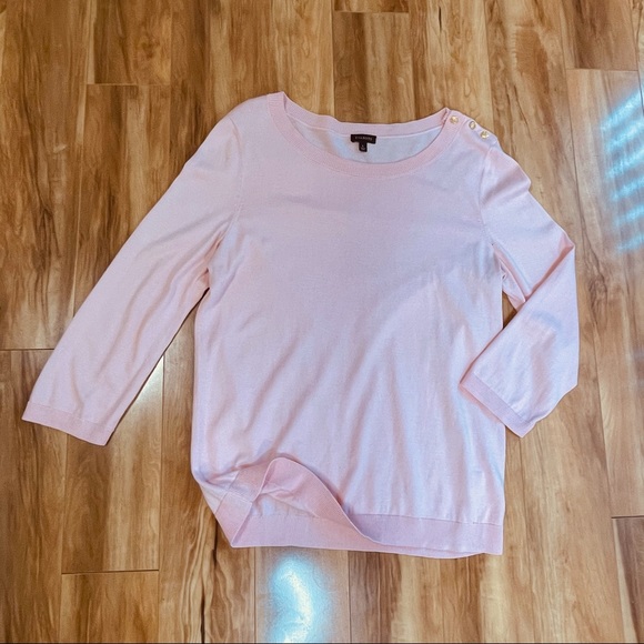 Talbots Long Sleeve Scoop Neck Blouse Pink L - Picture 12 of 14